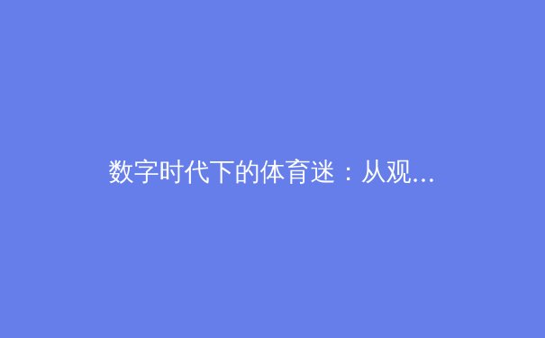 数字时代下的体育迷：从观众到参与者的身份转变与产业变革